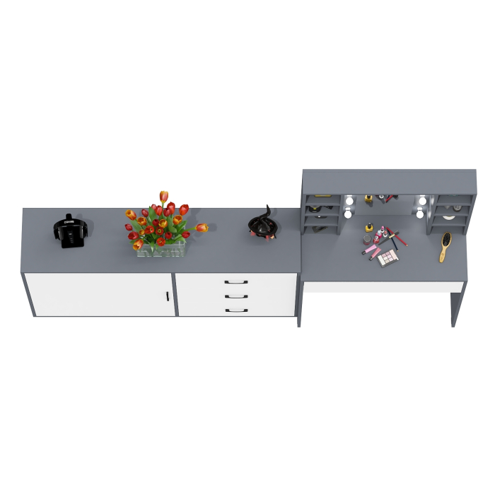 Туалетные столики, Столик туалетный с полочками и с подсветкой и комод 122-1504