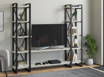 Стеллаж Айсберг Лофт 200х182-4 черный