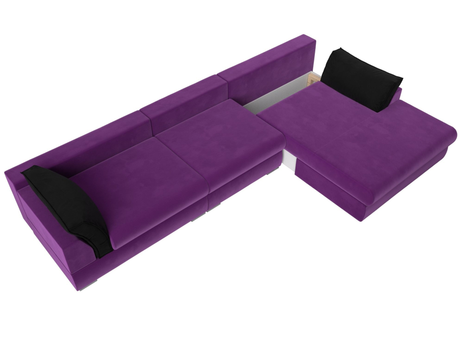 Диваны угловые в гостиную, Угловой диван Пекин Long угол правый, НПБ, микровельвет