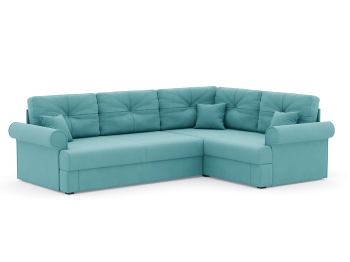 Диван-кровать угловой Мирта дельфин, велюр