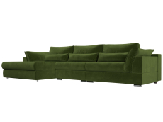 Диваны угловые в гостиную, Угловой диван Пекин Long угол левый, НПБ, микровельвет