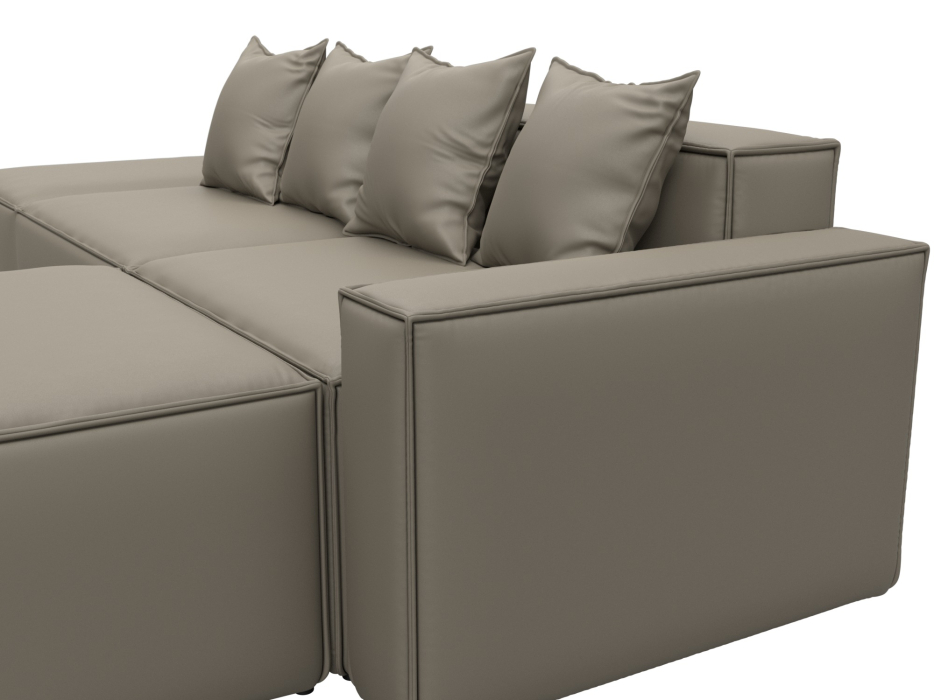 Диваны угловые в гостиную, Диван угловой модульный Лига-063 угол правый, экокожа GRIFON