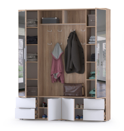 Прихожая Куба НМ № 17 с зеркалами и вешалкой для одежды