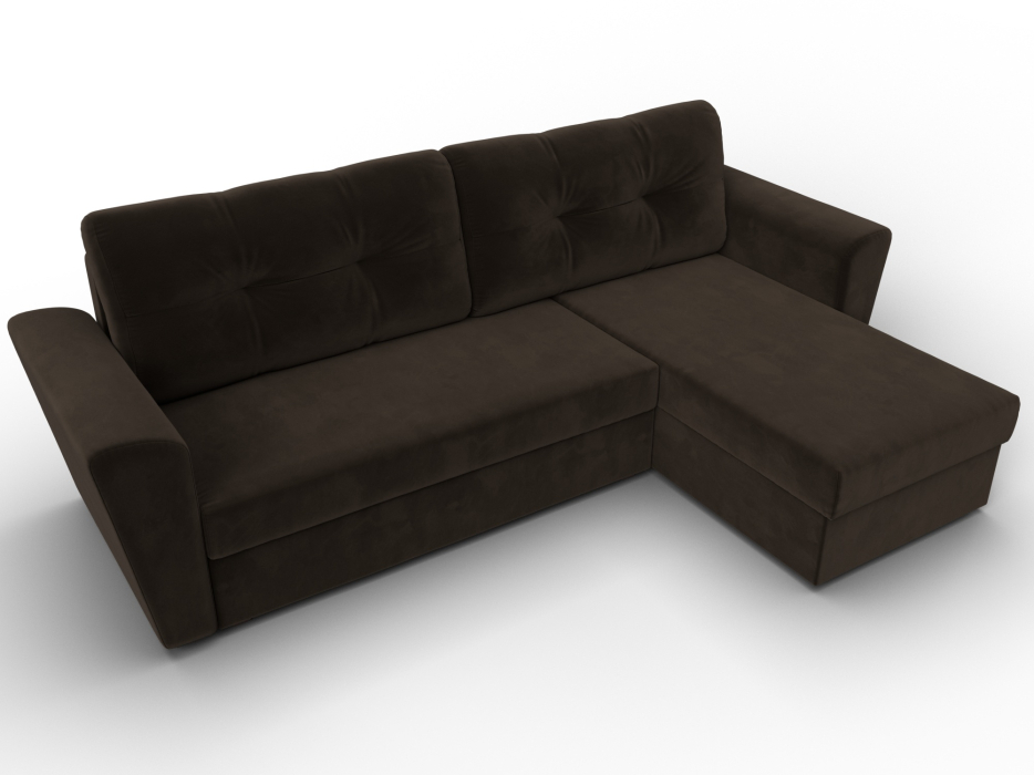 Диваны угловые в гостиную, Угловой диван Амстердам Лайт правый угол, микровельвет