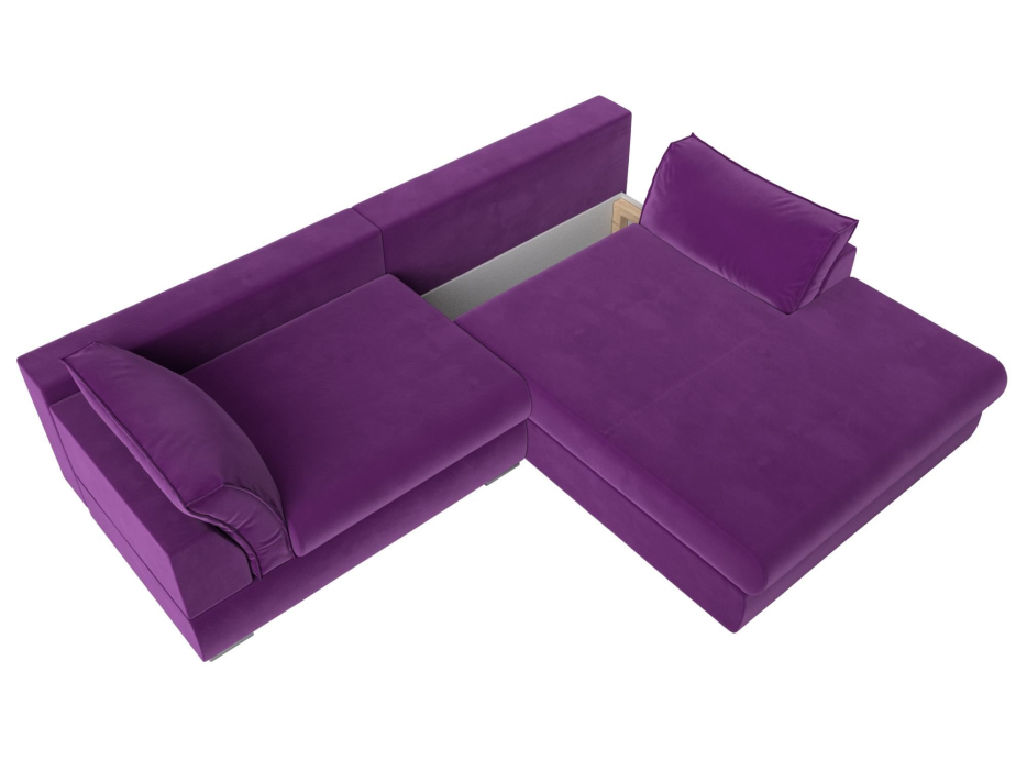 Диваны угловые в гостиную, Угловой диван Пекин угол правый, микровельвет