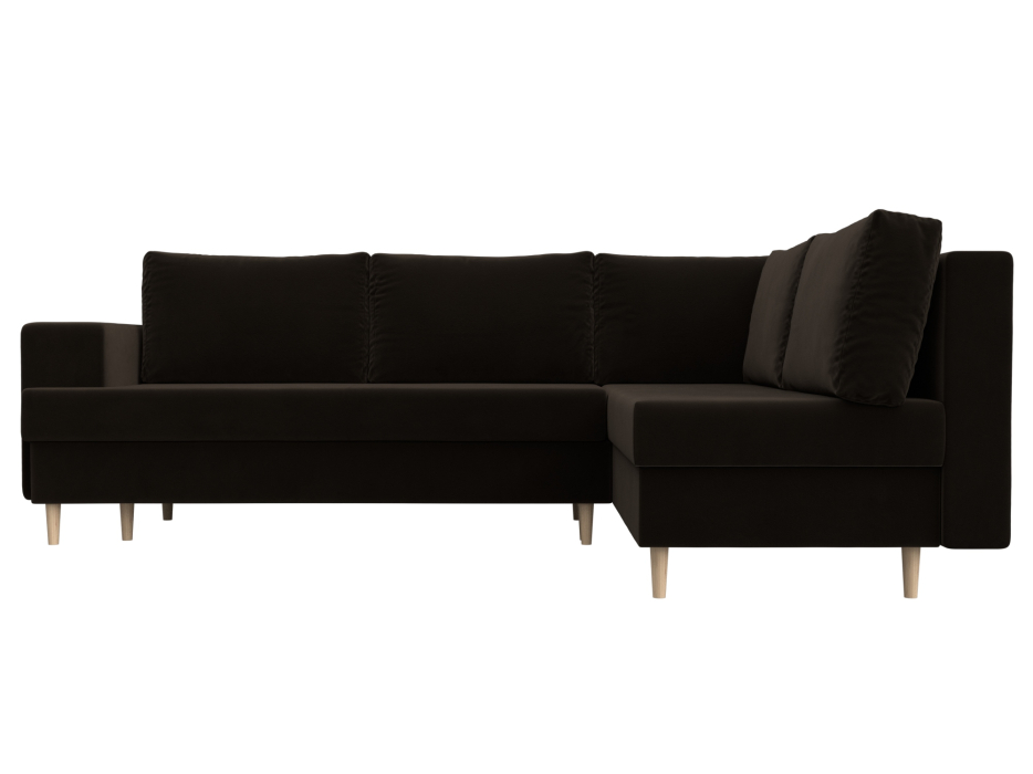 Диваны угловые в гостиную, Диван угловой Сильвана правый угол, микровельвет