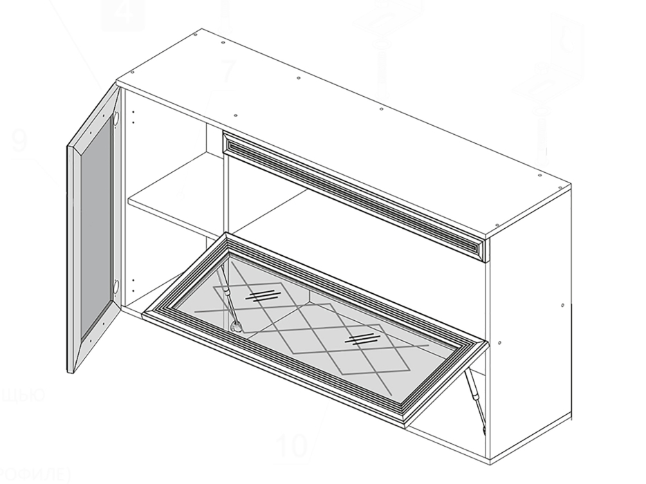 Настенные полки, Полка навесная ЛН-4 Гостиная Ливорно