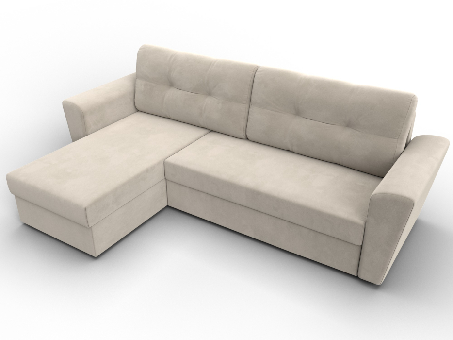 Диваны угловые в гостиную, Угловой диван Амстердам Лайт левый угол, микровельвет