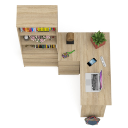 Стеллаж-комод Мори МСТ600 3 ящика и стол угловой компьютерный МС-16 левый