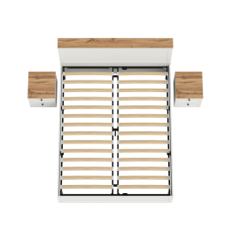 Двухспальная кровать с ортопедическим основанием и две прикроватных тумбочки Остин