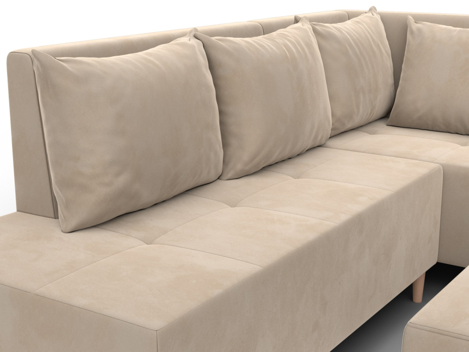 Диваны угловые, Диван угловой модульный с пуфом Лига-126 угол правый