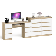 Компьютерные столы, Стол компьютерный МС-2 ящики слева и справа и комод МК1200 8 ящиков Мори