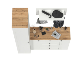 Шкаф-пенал с комодом четыре ящика и вешалкой для одежды Остин