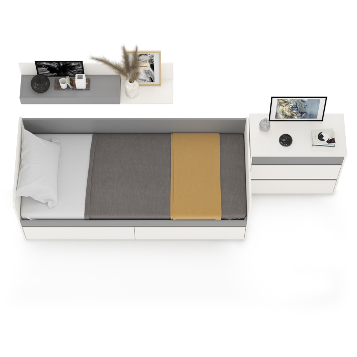 Для девочек, Кровать с ящиками с комодом и полкой Торонто