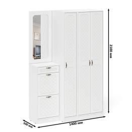 Модульная прихожая с зеркалом П-6-500 № 49 фрезеровка ромб