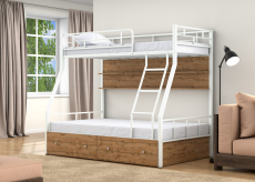 Для подростков, Двухъярусная кровать Раута ящики полка дуб ватан