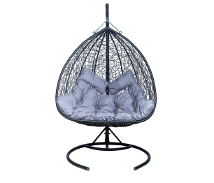 Подвесное кресло Leset Гаити, каркас Черный, подушка Светло-серая