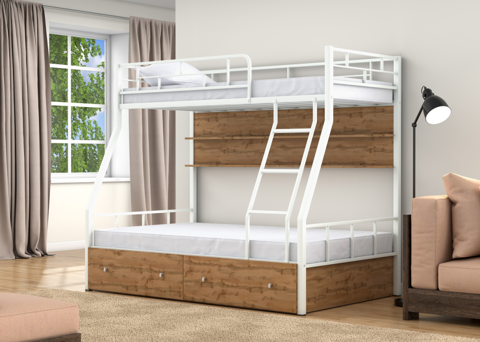 Для подростков, Двухъярусная кровать Раута ящики полка дуб ватан