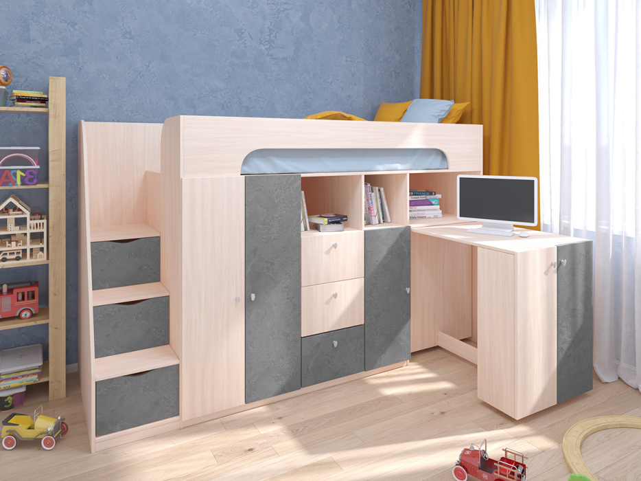 Кровати-чердаки, Кровать-чердак Астра 11 Дуб молочный