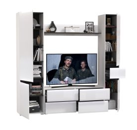 Тумба для ТВ Сидней в комплекте с полочкой шкафом с ящиком и шкафом с дверкой