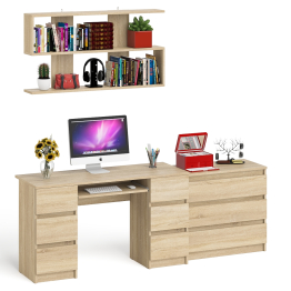 Комод Мори три ящика МК-800 и стол компьютерный Мори МС-2 с полкой 1200
