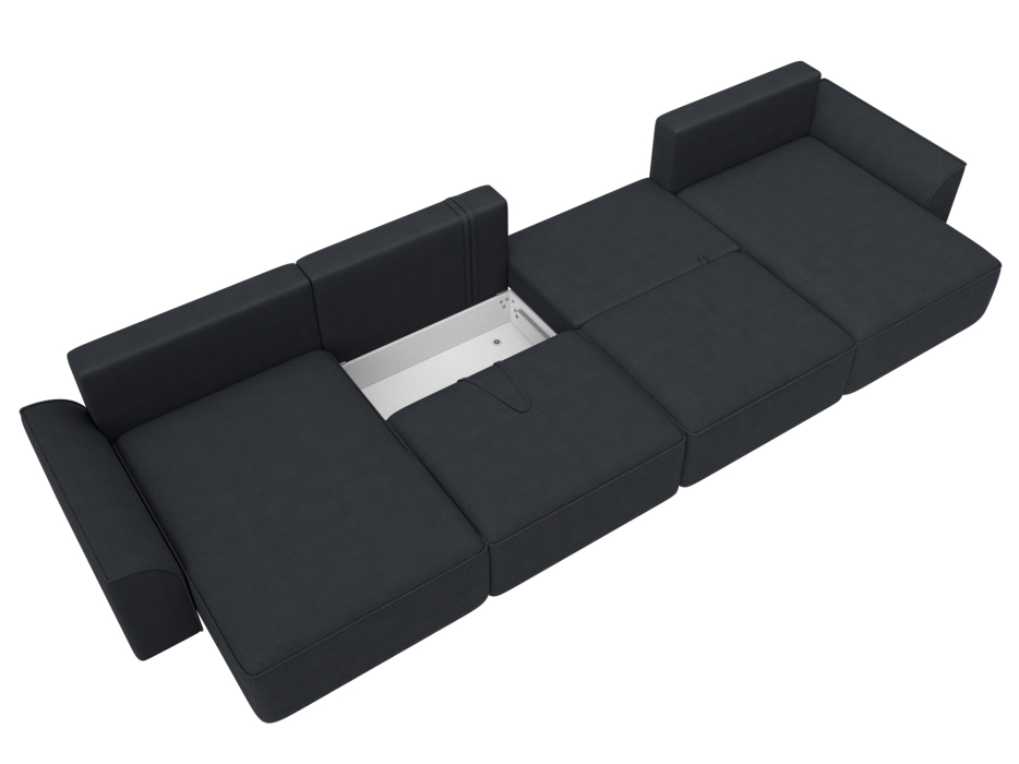 Диваны прямые со спальным местом, Диван п-образный Лига-048 НПБ лонг, замша JOLY