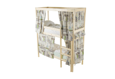 Кровать двухярусная с каркасом для штор 800x1900