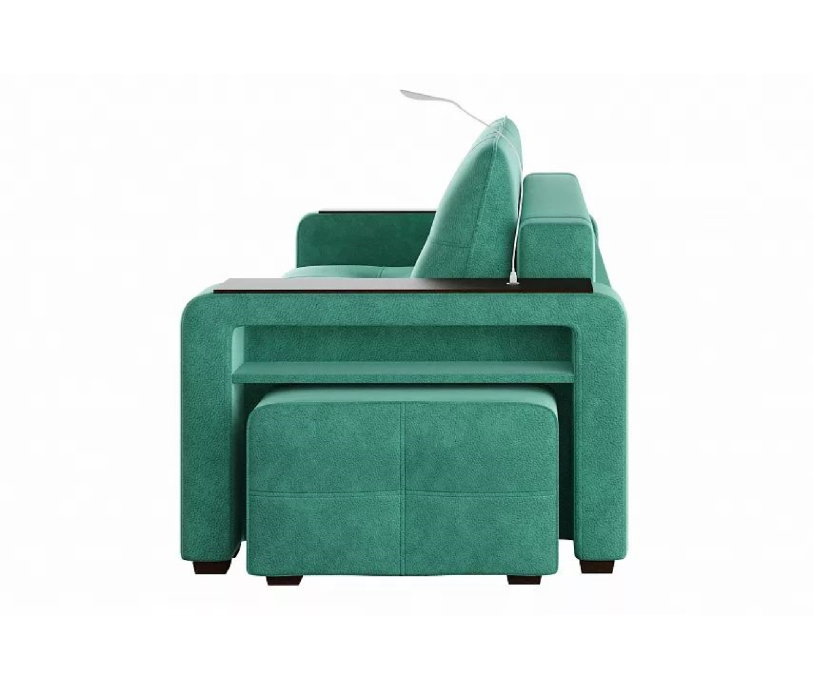 Диваны с ящиком для белья, Диван-кровать прямой Smart 4 пуф справа Велюр