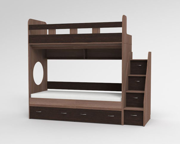 Для подростка, Трехъярусная кровать Юниор, Бодего Темный