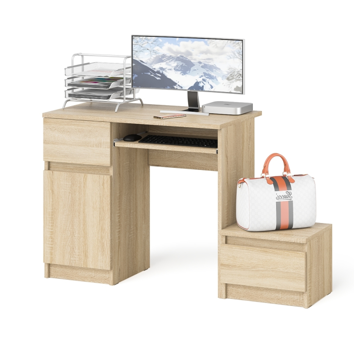 Прямые компьютерные столы, Стол компьютерный Мори МС-1 левый с тумбой