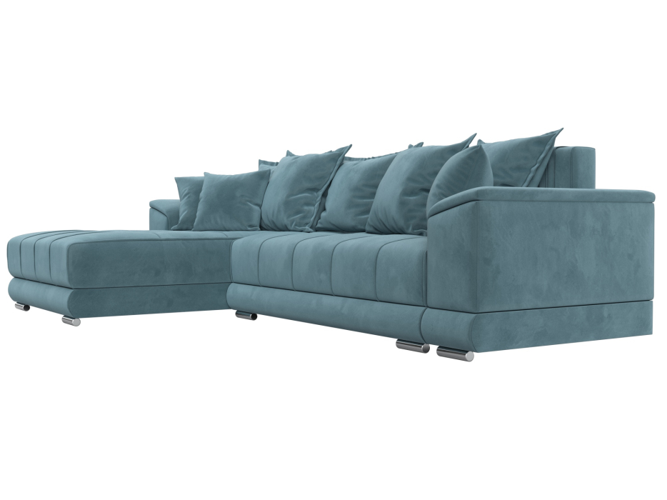 Диваны угловые в гостиную, Угловой диван НордСтар левый угол, велюр