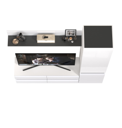 Широкий шкаф-пенал Сидней с полочкой и ТВ-тумбой