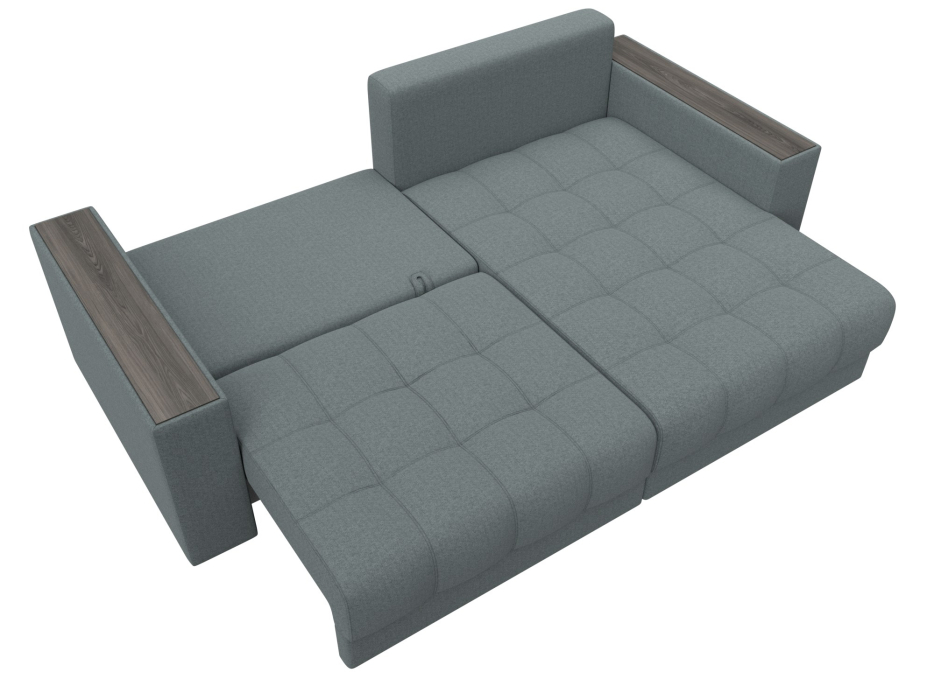 Дизайнерские диваны для гостиной, Диван угловой с декором Лига-049 НПБ, рогожка Амур