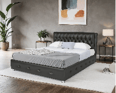 Кровати с мягким изголовьем, Кровать Граф 140 см (Экокожа)