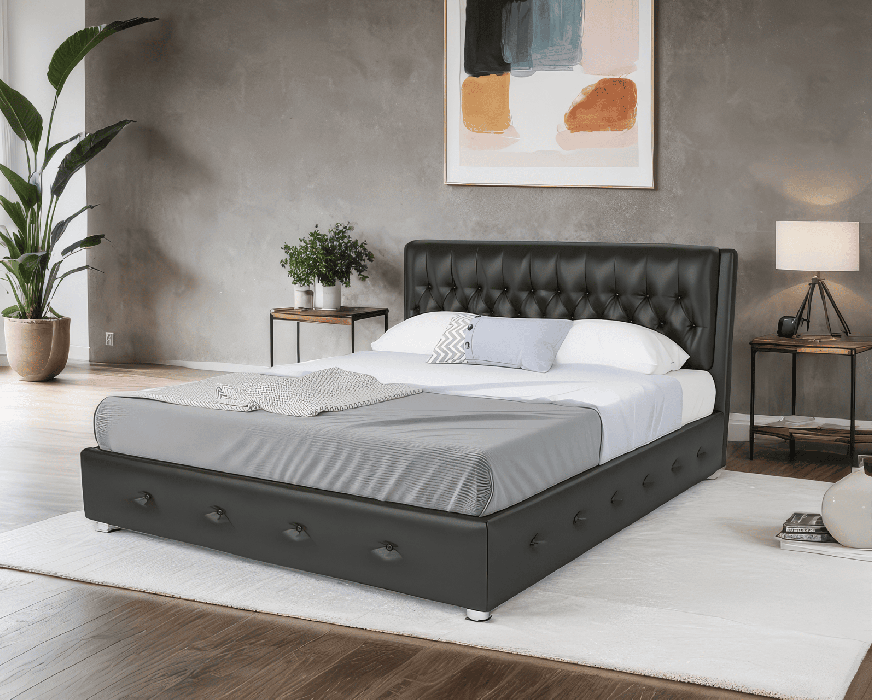 Кровати с мягким изголовьем, Кровать Граф 140 см (Экокожа)