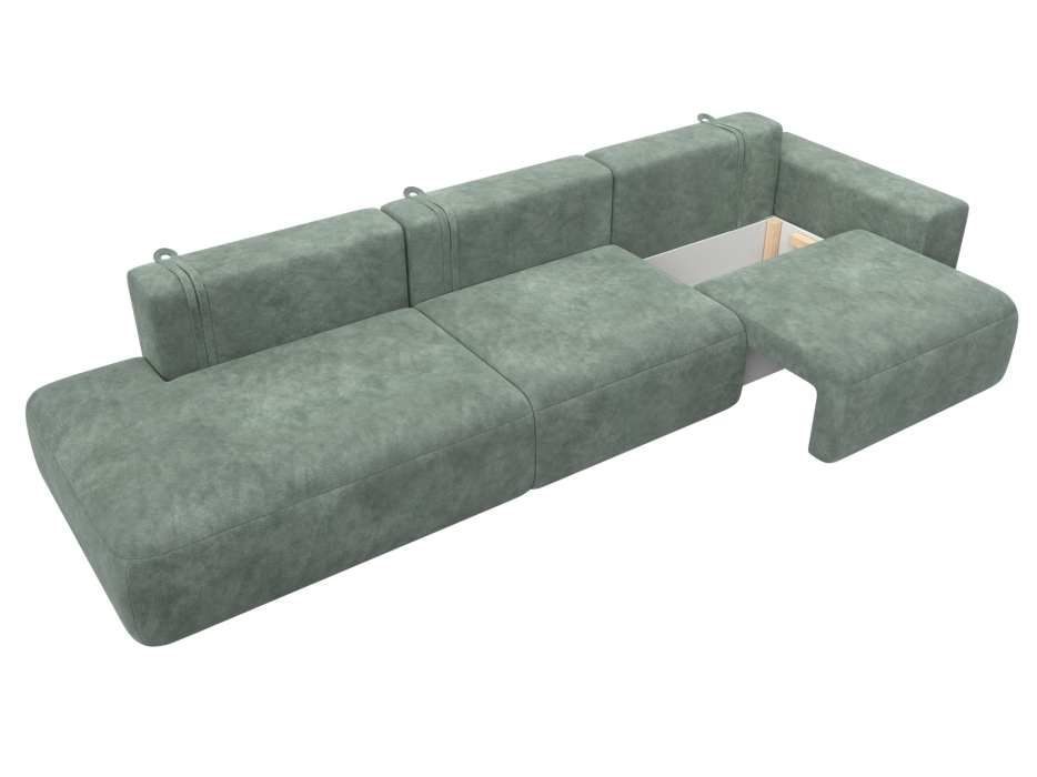 Диваны еврокнижки, Диван прямой Лига-036 НПБ Модерн Лонг подлокотник справа, велюр BRUT