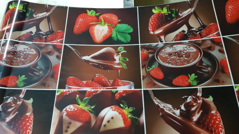 Кухонный фартук Клубника в шоколаде 2000x600x1.5 мм глянец