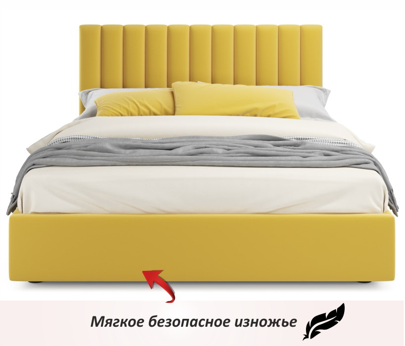 Мягкая кровать, Мягкая кровать Olivia 1400 с подъемным механизмом