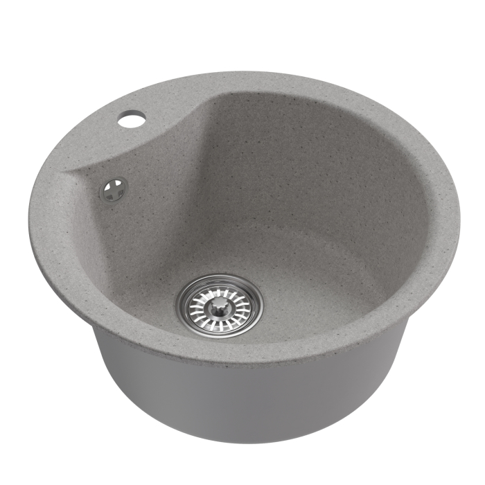 Кухонные мойки, Мойкa ML-GM12 круглая, 480мм (глуб. чаши 210) NEW*