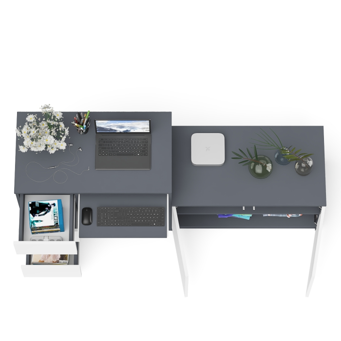 Прямые компьютерные столы, Компьютерный стол три ящика слева с тумбой 900 Мори