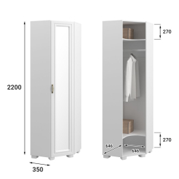 Шкаф угловой с зеркалом «Монблан» МБ-20К