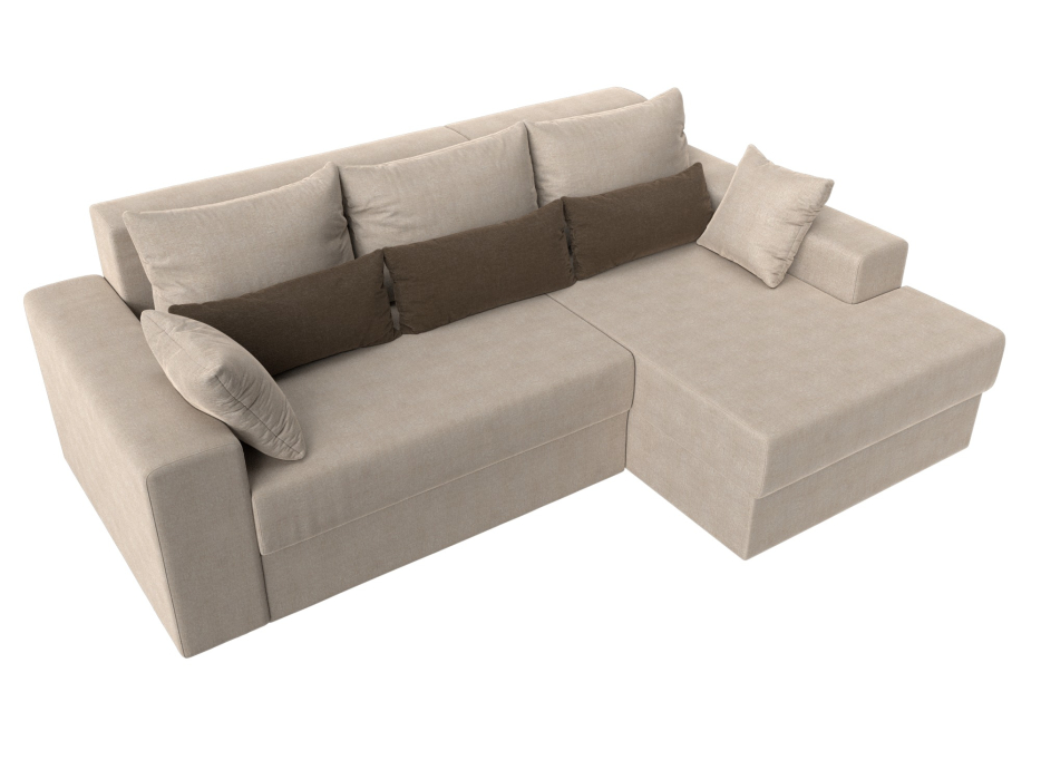 Диваны угловые в гостиную, Угловой диван Майами правый угол, рогожка