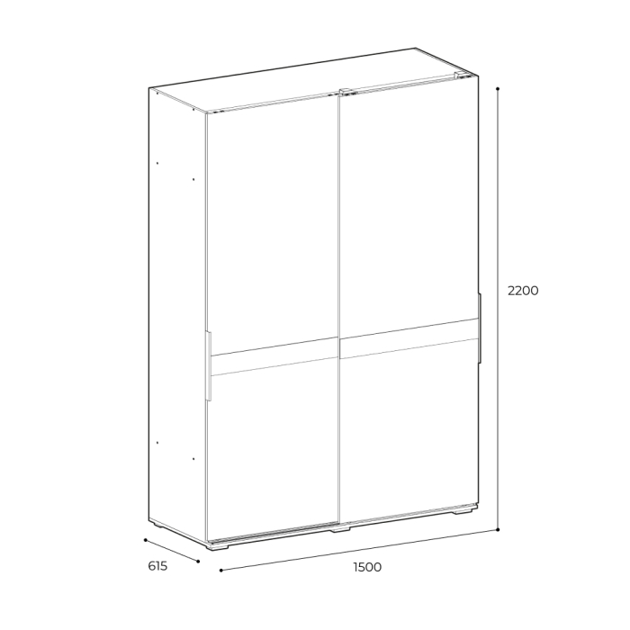 Шкафы-купе 2-х дверные, Шкаф-купе Оскар 1,5м