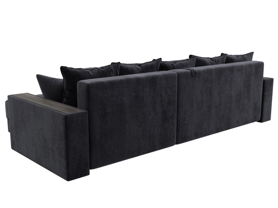 Диваны угловые в гостиную, Диван угловой с декором и полкой Лига-050 НПБ, велюр TOWER