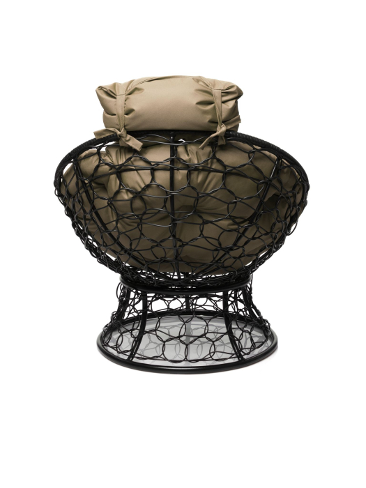 Кресла, Кресло ПАПАСАН мини с ротангом чёрное