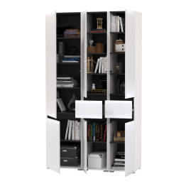 Стенка из шкафов Сидней из двух шкафов с ящиком и одного шкафа-витрины