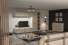 Стенки для гостиной, Модульная гостиная Грейс композиция 10  Снежный Ясень