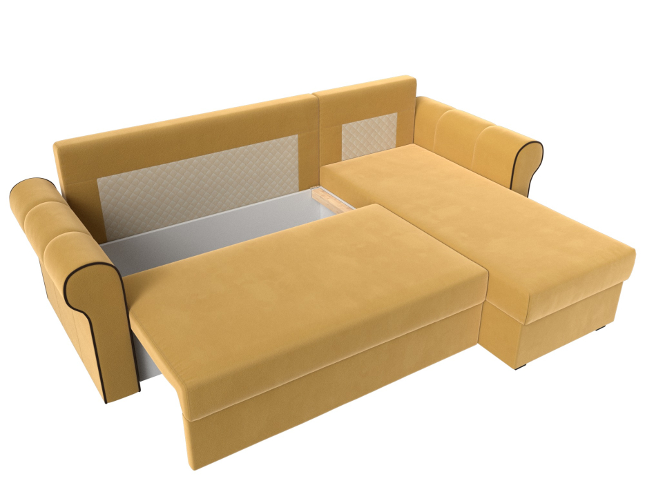 Диваны угловые в гостиную, Угловой диван-кровать Рейн, еврокнижка, микровельвет, правый