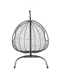 Подвесное кресло ДЛЯ ДВОИХ с ротангом чёрное