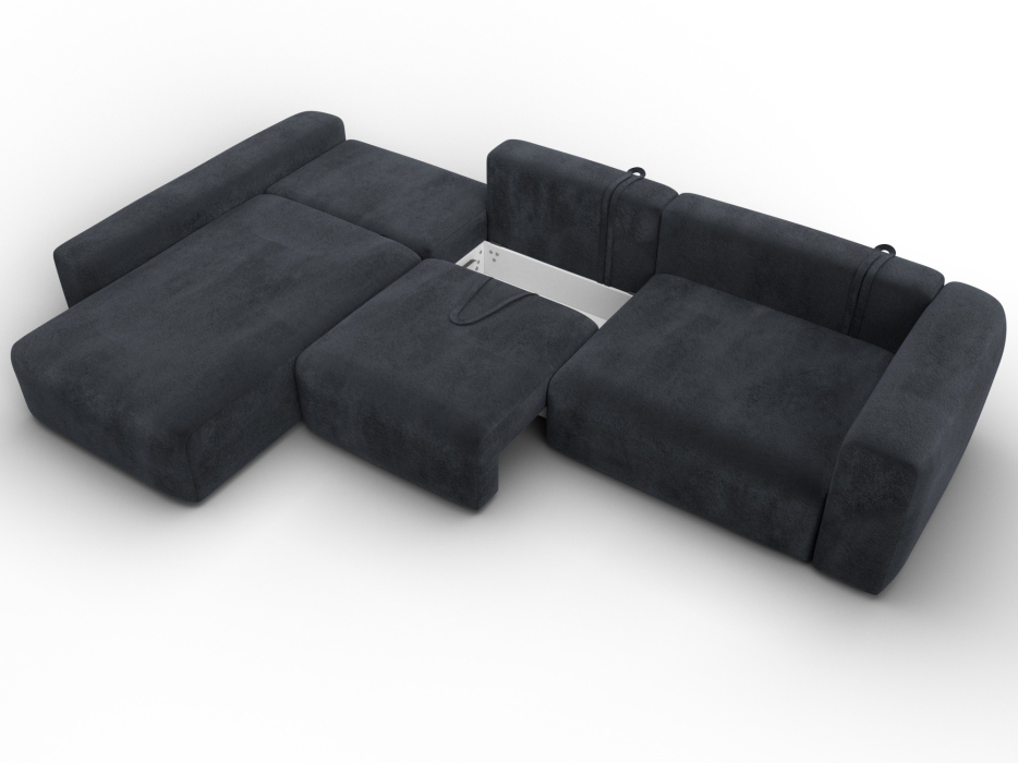 Диваны угловые в гостиную, Диван угловой Лига-066 НПБ Лонг угол левый, велюр TOWER